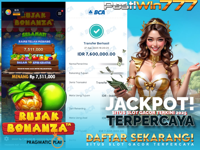 BUKTI JP BESAR MEMBER PASTIWIN777 – RUJAK BONANZA – PRAGMATIC PLAY