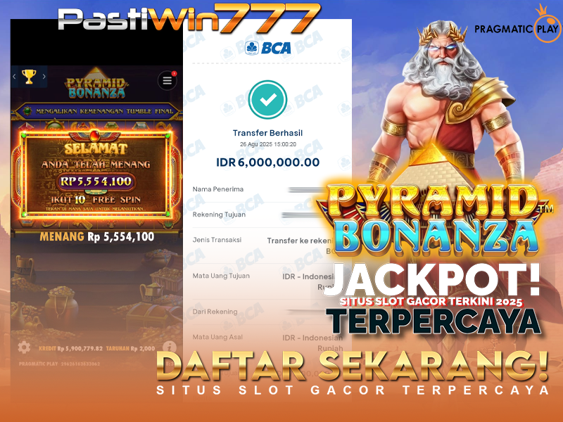 BUKTI JP BESAR MEMBER PASTIWIN777 – PYRAMID BONANZA – PRAGMATIC PLAY
