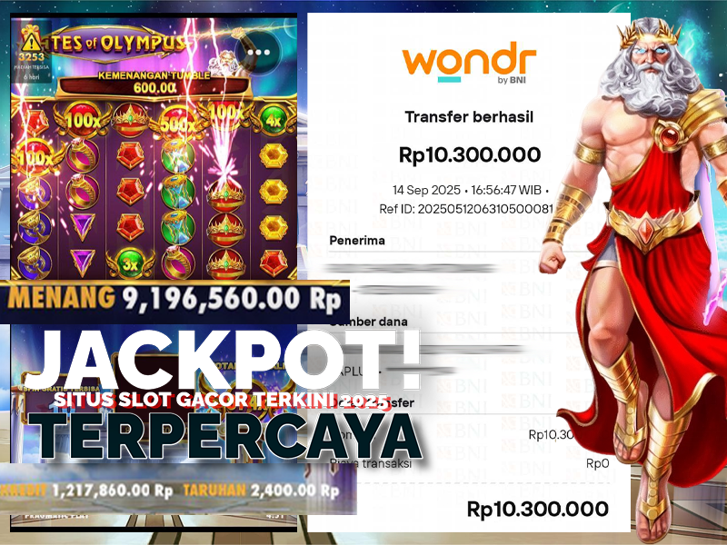 BUKTI JP BESAR MEMBER PASTIWIN777 – GATES OF OYLYMPUS – PRAGMATIC PLAY