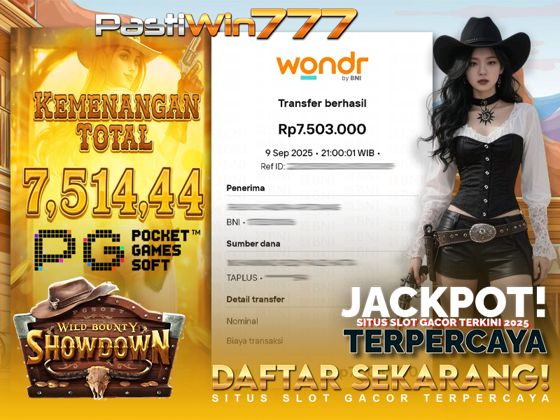 BUKTI JP BESAR MEMBER PASTIWIN777 – WILD BOUNTY SHOWDOWN – PGSOFT