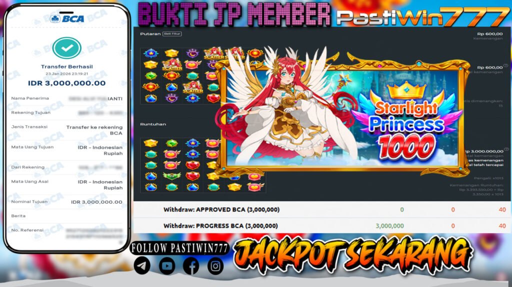 BUKTI JP MEMBER PASTIWIN777 BERMAIN STARLIGHT PRINCESS 1000 -PRAGMATIC PLAY