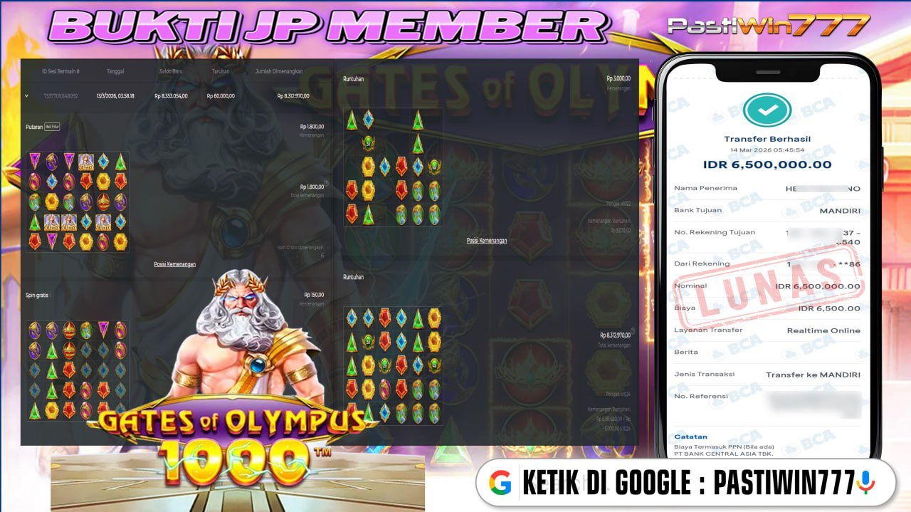 BUKTI JP BESAR MEMBER PASTIWIN777 – GATES OF OLYMPUS X-MAS 1000 – PRAGMATIC PLAY