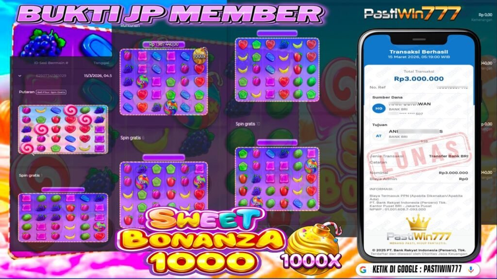 BUKTI JP BESAR MEMBER PASTIWIN777 – SWEET BONANZA 1000 DICE – PRAGMATIC PLAY