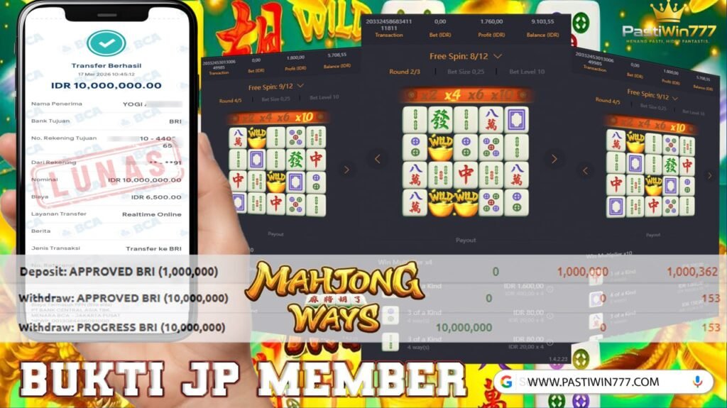 BUKTI JP BESAR MEMBER PASTIWIN777 – MAHJONG WAYS – PGSOFT
