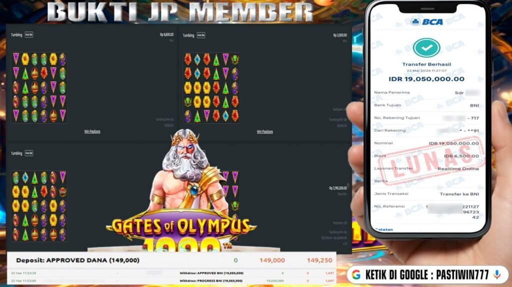 BUKTI JP BESAR MEMBER PASTIWIN777 – GATES OF OLYMPUS X-MAS 1000 – PRAGMATIC PLAY