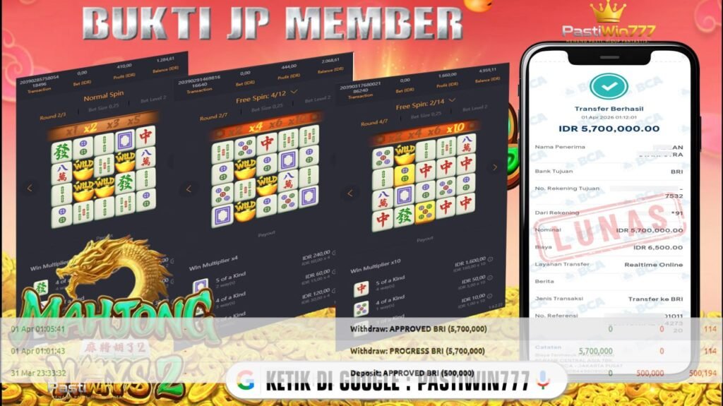 BUKTI JP PASTIWIN777 BUKTI JP MEMBER PASTIWIN777 – MAHJONG WAYS 2 – PGSOFT
