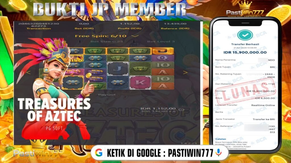 BUKTI JP PASTIWIN777 BUKTI JP MEMBER PASTIWIN777 – TREASURES OF AZTEC – PGSOFT