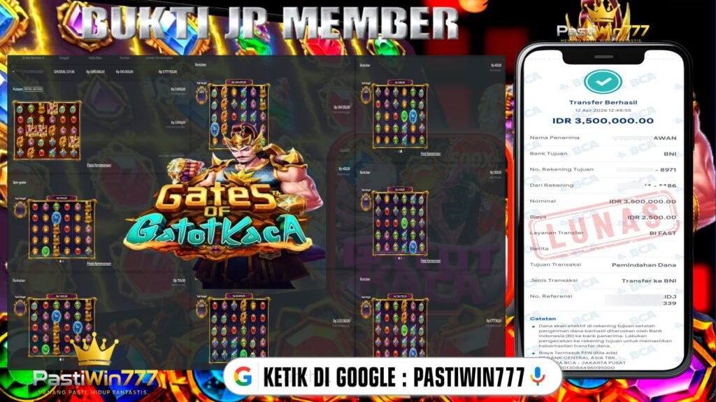 BUKTI JP MEMBER PASTIWIN777 BERMAIN GATES OF GATOTKACA SUPER SCATTER -PRAGMATIC PLAY
