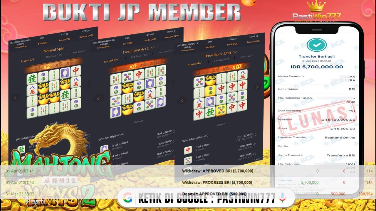 BUKTI JP PASTIWIN777 BUKTI JP MEMBER PASTIWIN777 – MAHJONG WAYS 2 – PGSOFT